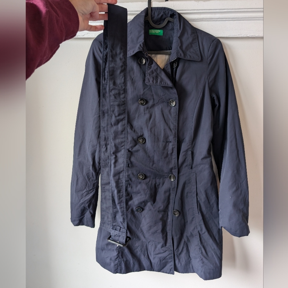 United Colors Of Benetton Navy Trench Coat